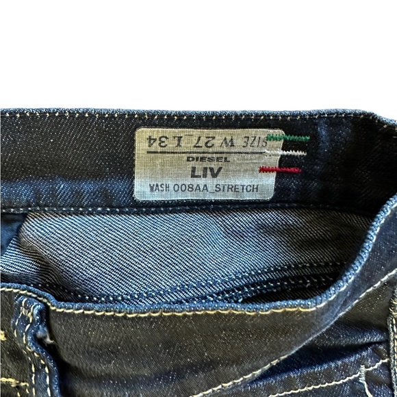 Diesel LIV Stretch Italian Dark Indigo Wash Skinny StretchJeans Size 27 x 34 - Picture 5 of 9
